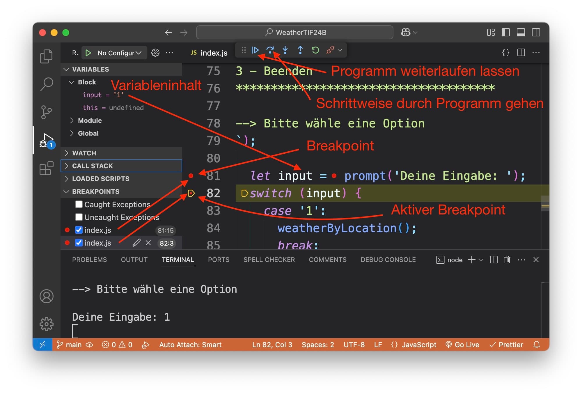 Debugging in VS Code
